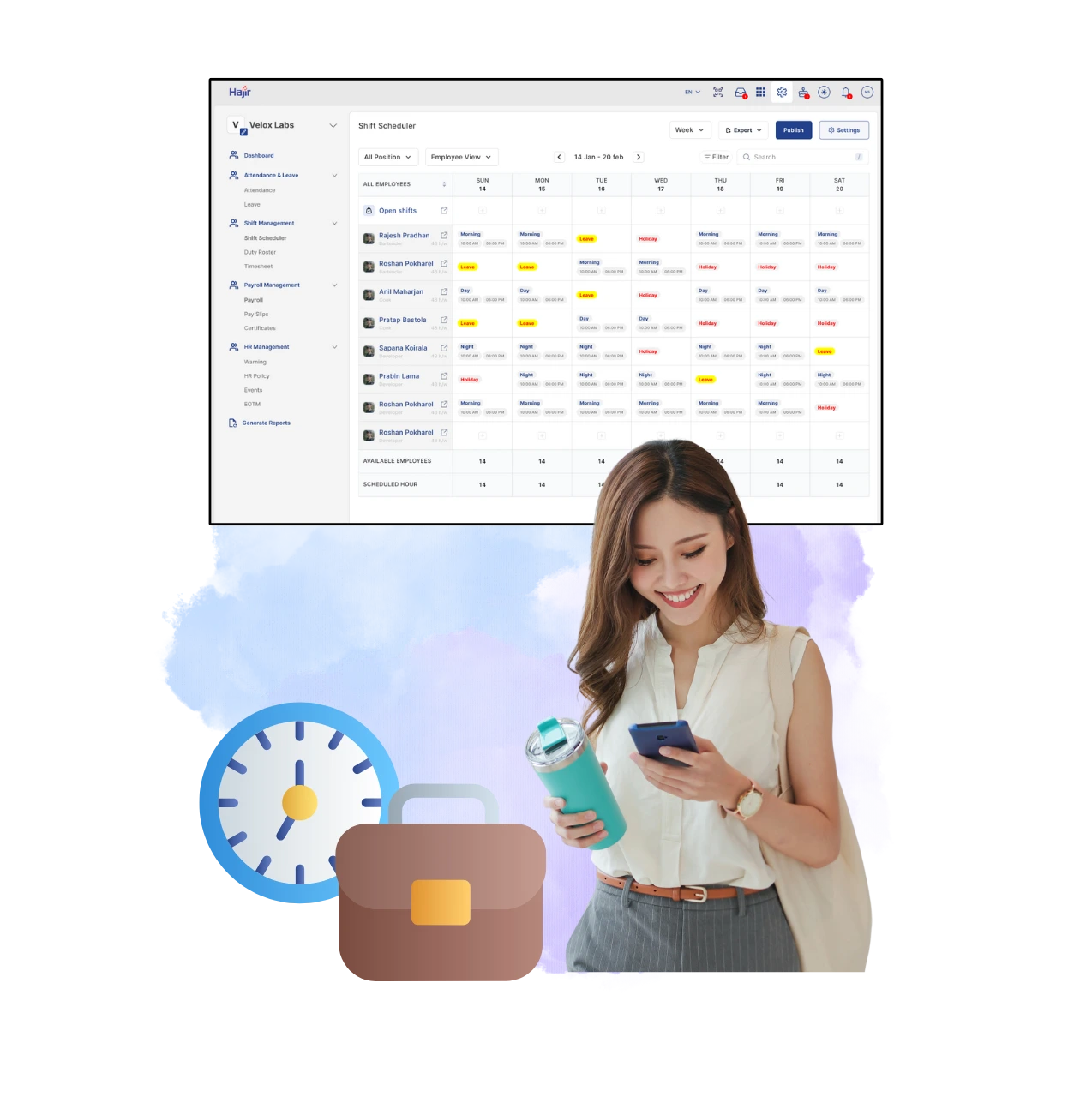 Employee Shift Management in HajirHR Nepal